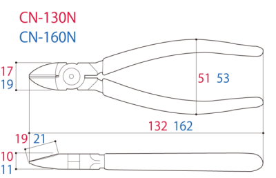 Kìm cắt cạnh 6 inch loại tiêu chuẩn CN-160N Tsunoda