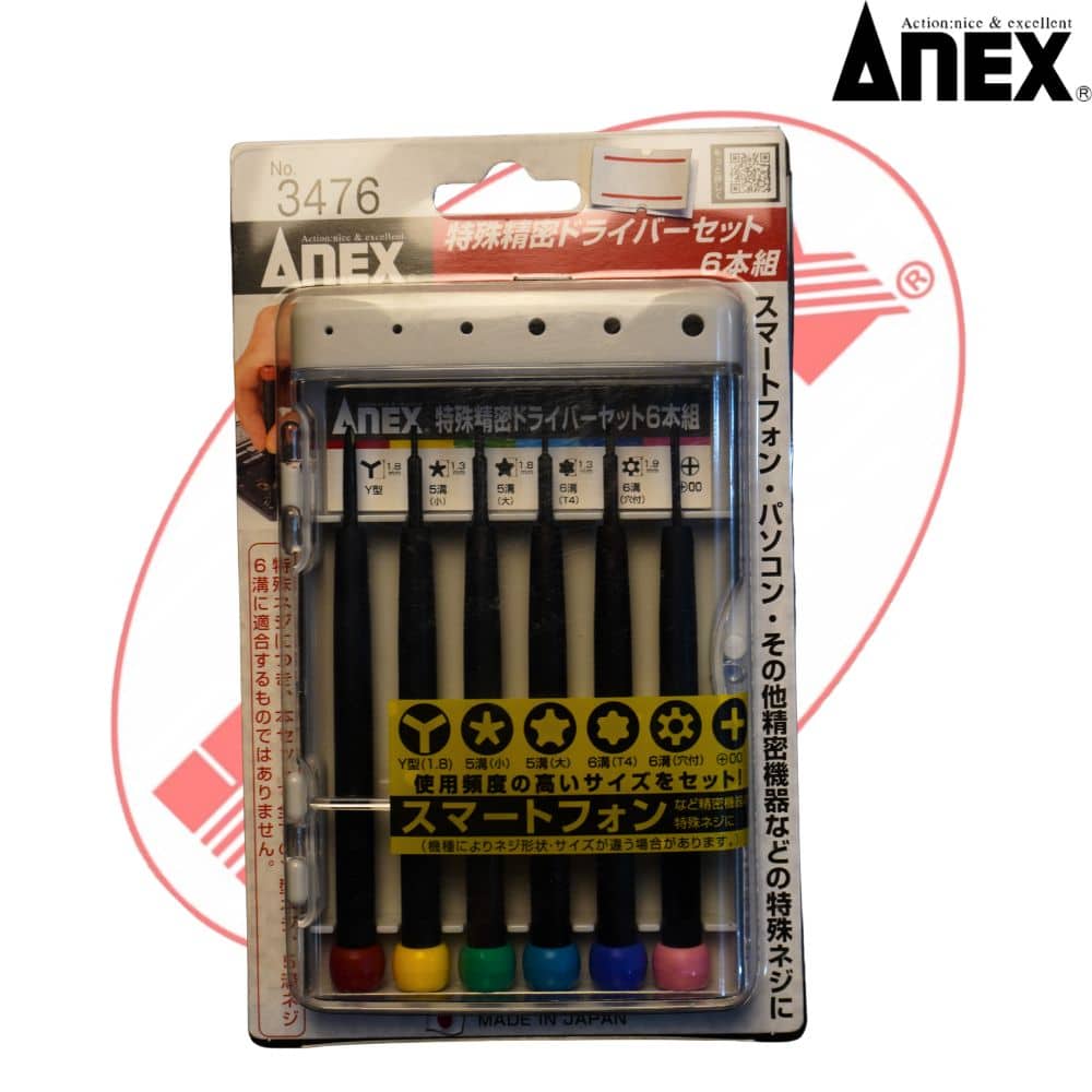 Bộ 6 tô vít sửa chữa điện tử Anex No.3476 Nhật Bản